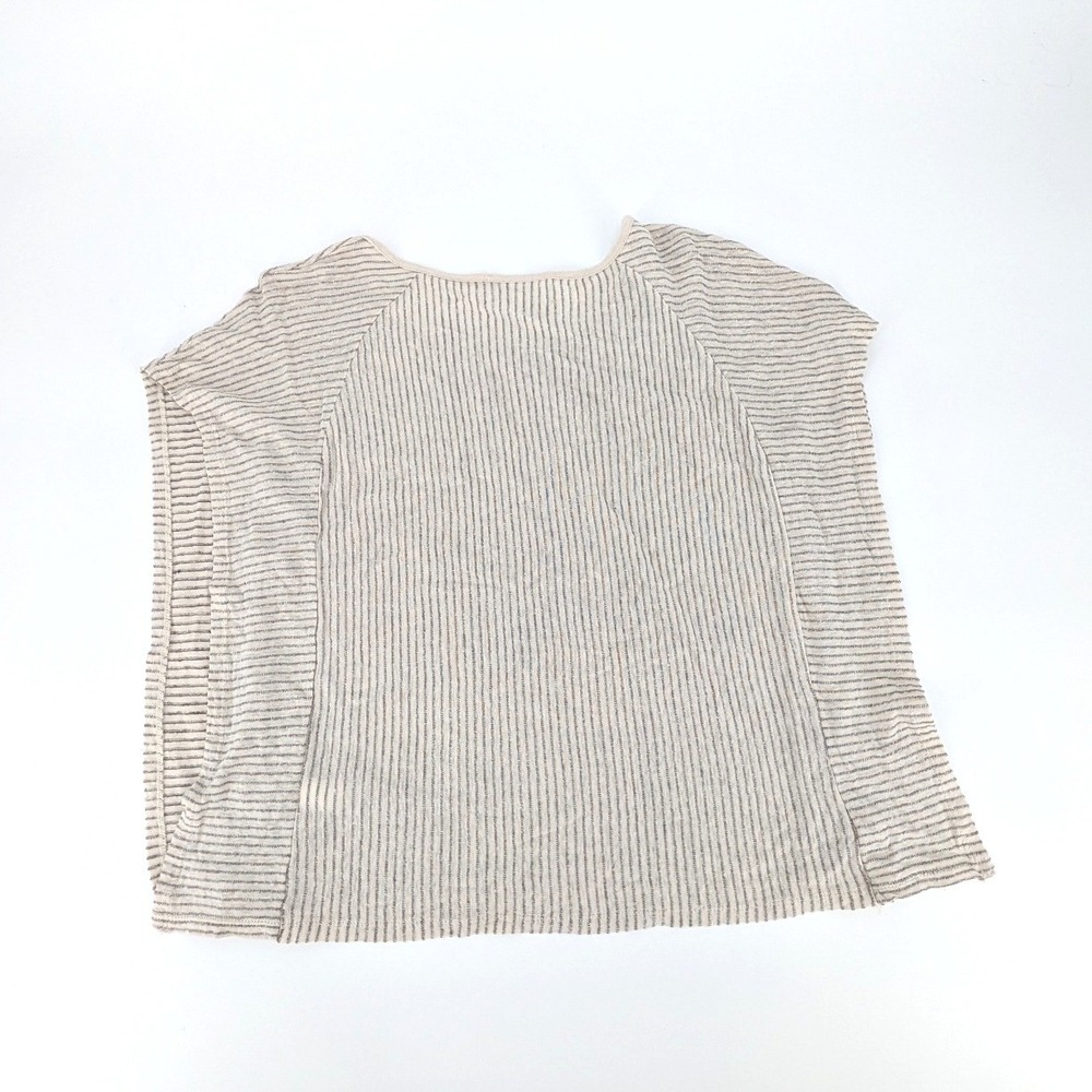 Pure Jill J. Jill Linen Blend Striped Knit Top Neutral Coastal Size S Petite - Picture 2 of 7